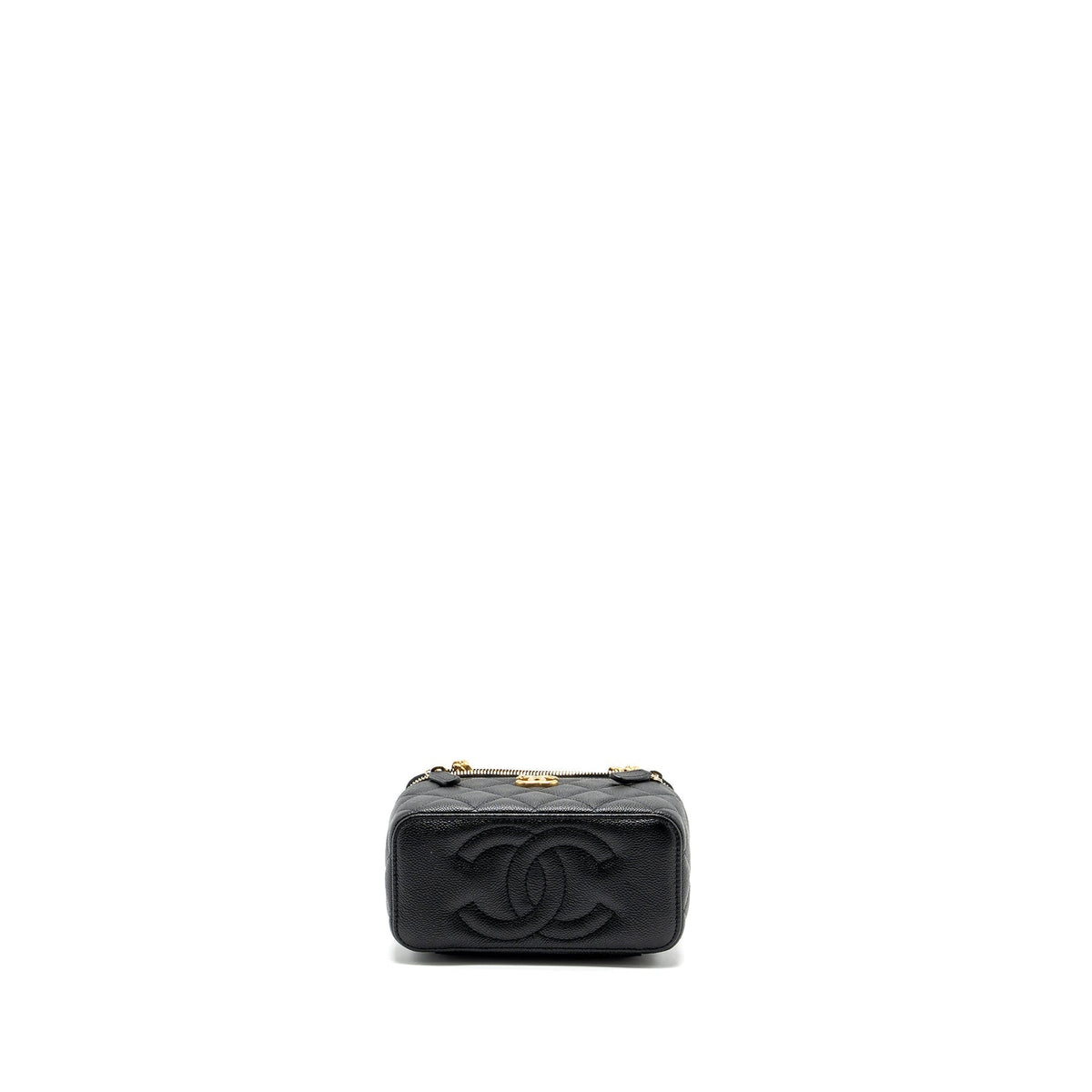 CHANEL COCO LOVE LONG VANITY WITH ADJUSTABLE CHAIN CAVIAR BLACK GHW (MICROCHIP)