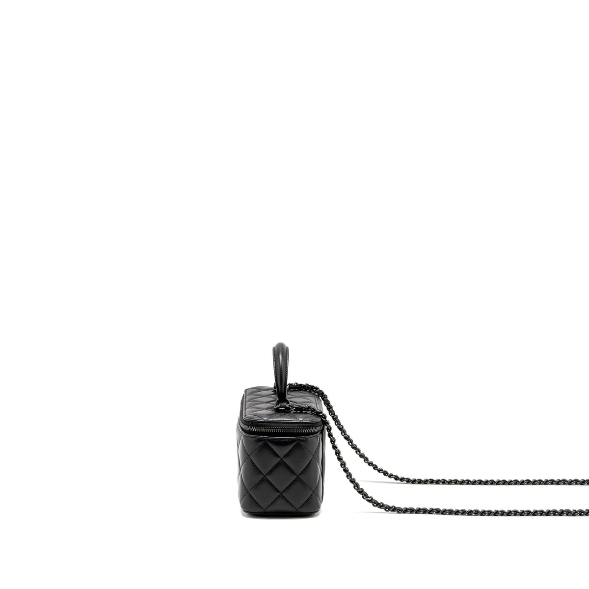 CHANEL LONG VANITY CASE LAMBSKIN SO BLACK (MICROCHIP)