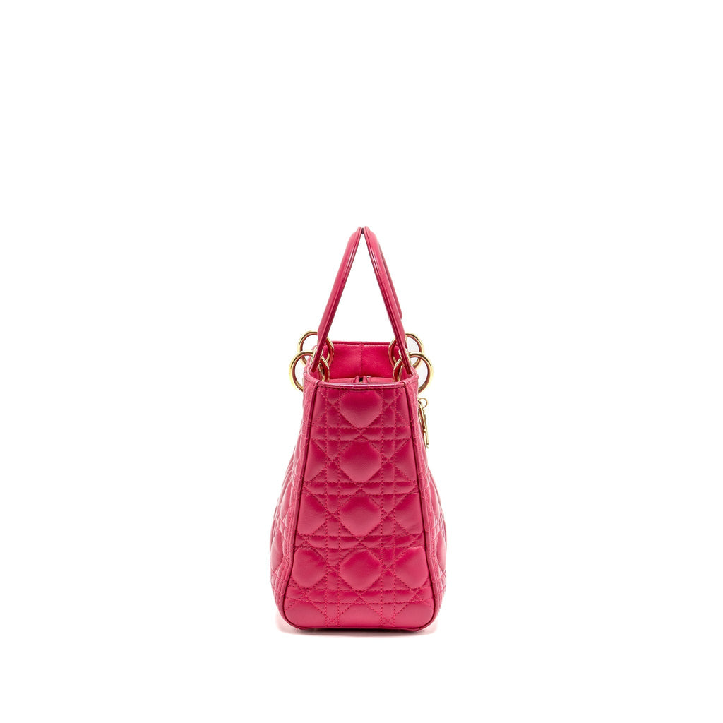 DIOR MEDIUM LADY DIOR LAMBSKIN PINK GHW