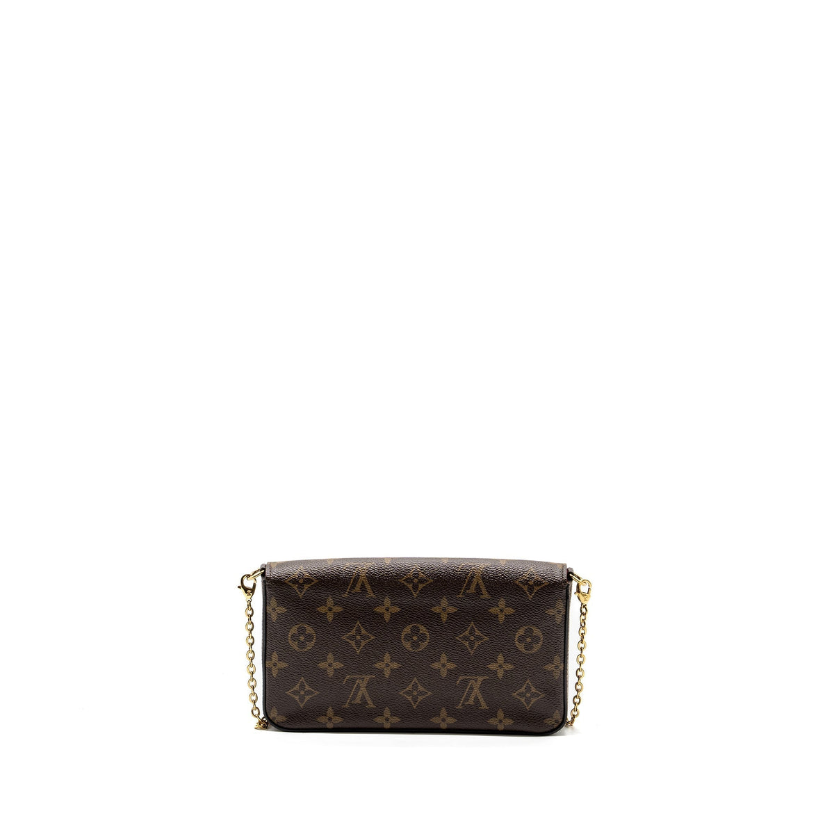LOUIS VUITTON FELICIE POCHETTE MONOGRAM CANVAS / RED GHW