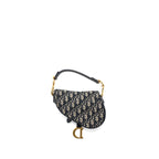 DIOR MINI SADDLE BAG BLUE OBLIQUE JACQUARD GHW