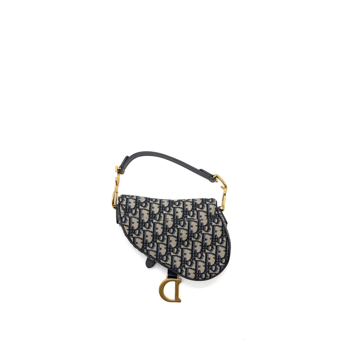 DIOR MINI SADDLE BAG BLUE OBLIQUE JACQUARD GHW