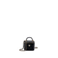 CHANEL TOP HANDLE MINI VANITY CASE WITH CHAINS LAMBSKIN BLACK LGHW