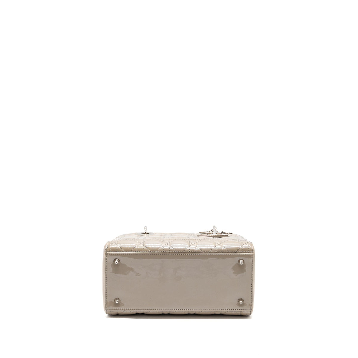 DIOR MEDIUM LADY DIOR PATENT LIGHT GREY SHW