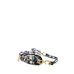 DIOR SADDLE BAG CANVAS LIMITED PRINT DARK BLUE / WHITE GHW