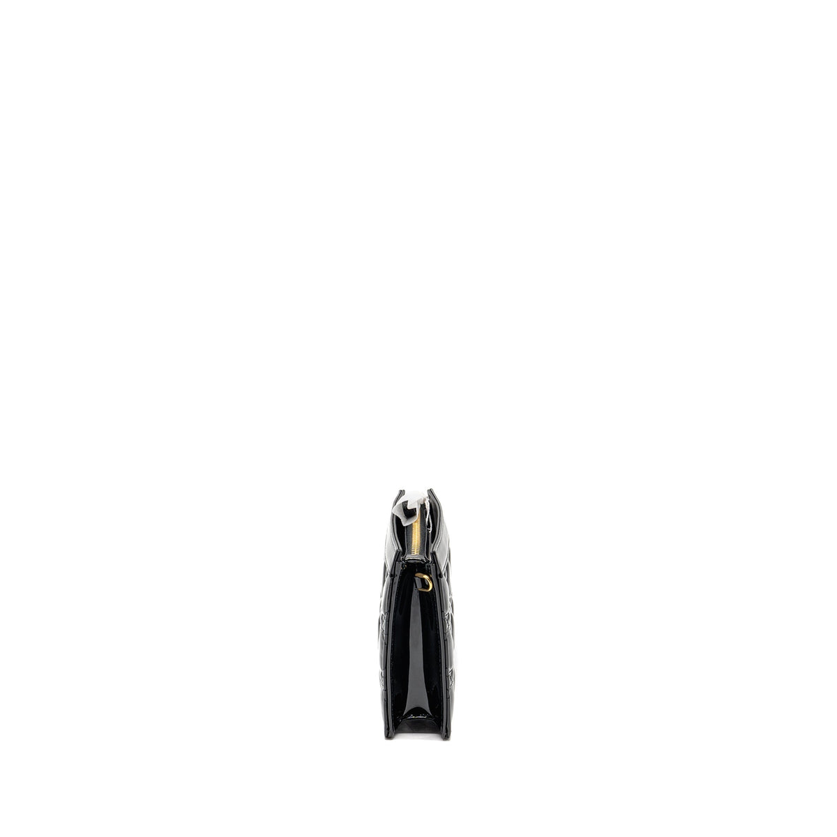DIOR CARO POUCH WITH CHAIN PATENT CALFSKIN BLACK GHW
