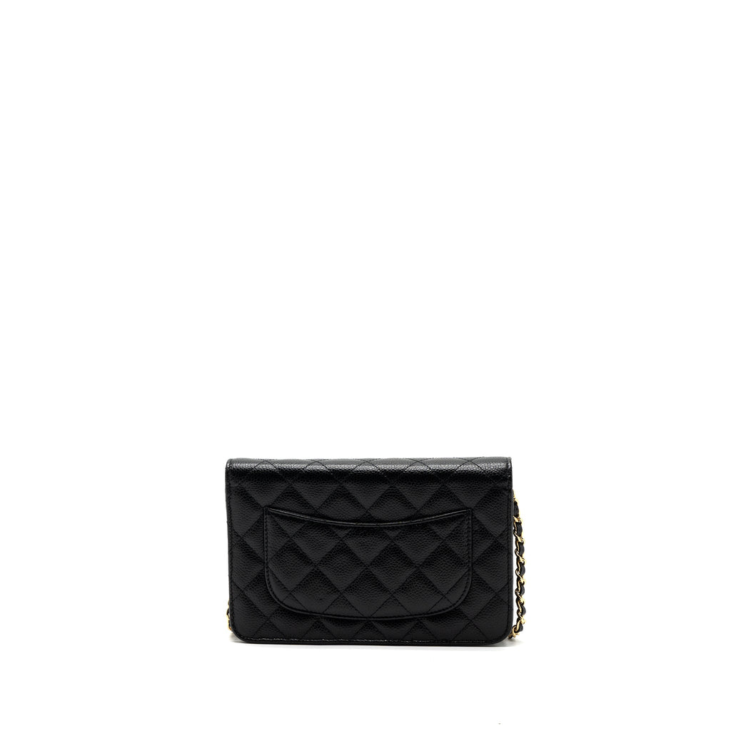 CHANEL CLASSIC WALLET ON CHAIN CAVIAR BLACK GHW