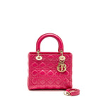 DIOR MEDIUM LADY DIOR LAMBSKIN PINK GHW