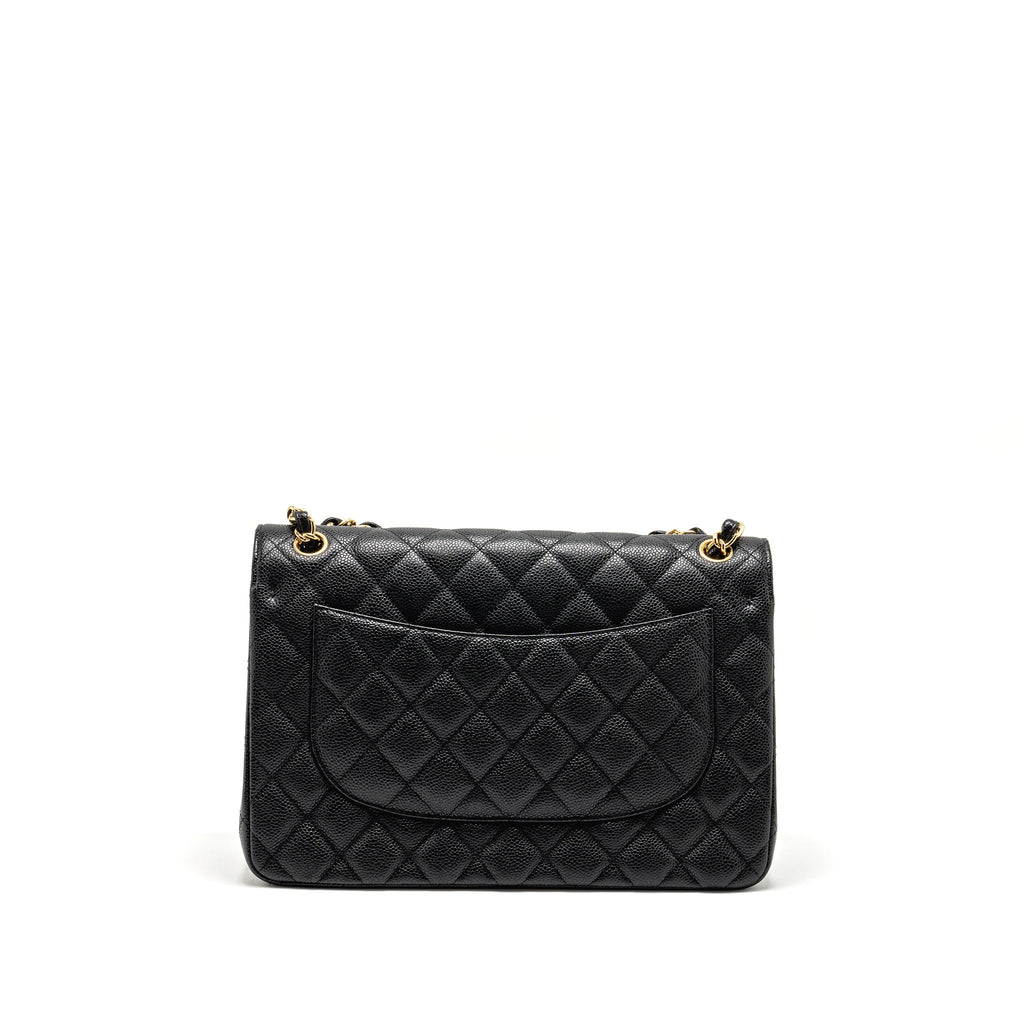 CHANEL JUMBO CLASSIC DOUBLE FLAP BAG CAVIAR BLACK GHW
