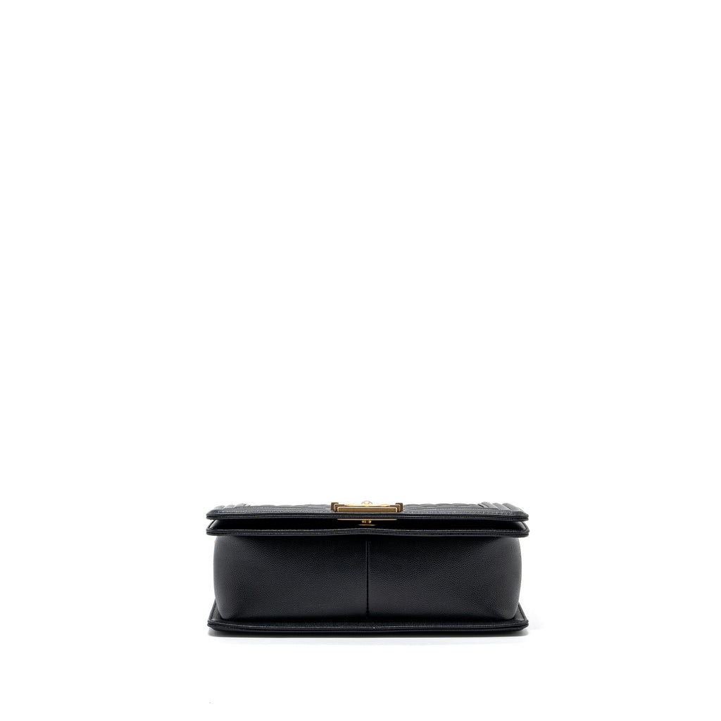 CHANEL MEDIUM CLASSIC BOY BAG CAVIAR BLACK GHW