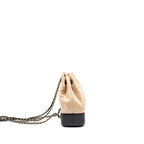 CHANEL SMALL GABRIELLE BACKPACK AGED CALFSKIN BEIGE/BLACK MULTICOLOUR HARDWARE