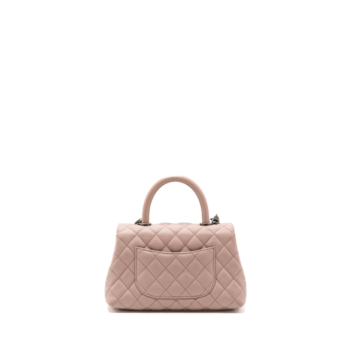 CHANEL SMALL COCO HANDLE CAVIAR LIGHT PINK RUTHENIUM HARDWARE