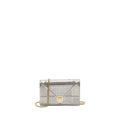 DIOR DIORAMA WALLET ON CHAIN METALLIC PATENT SILVER LGHW