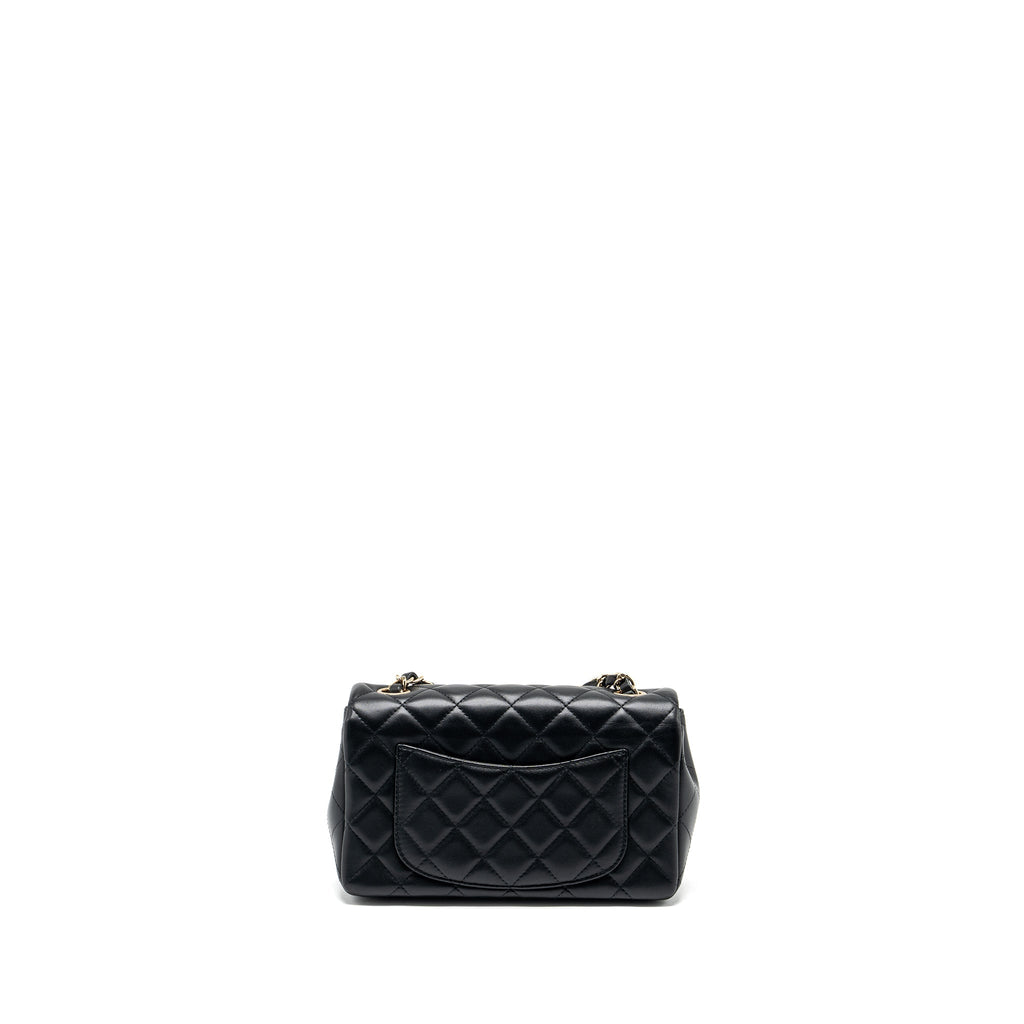 CHANEL MINI RECTANGULAR FLAP BAG LAMBSKIN BLACK LGHW