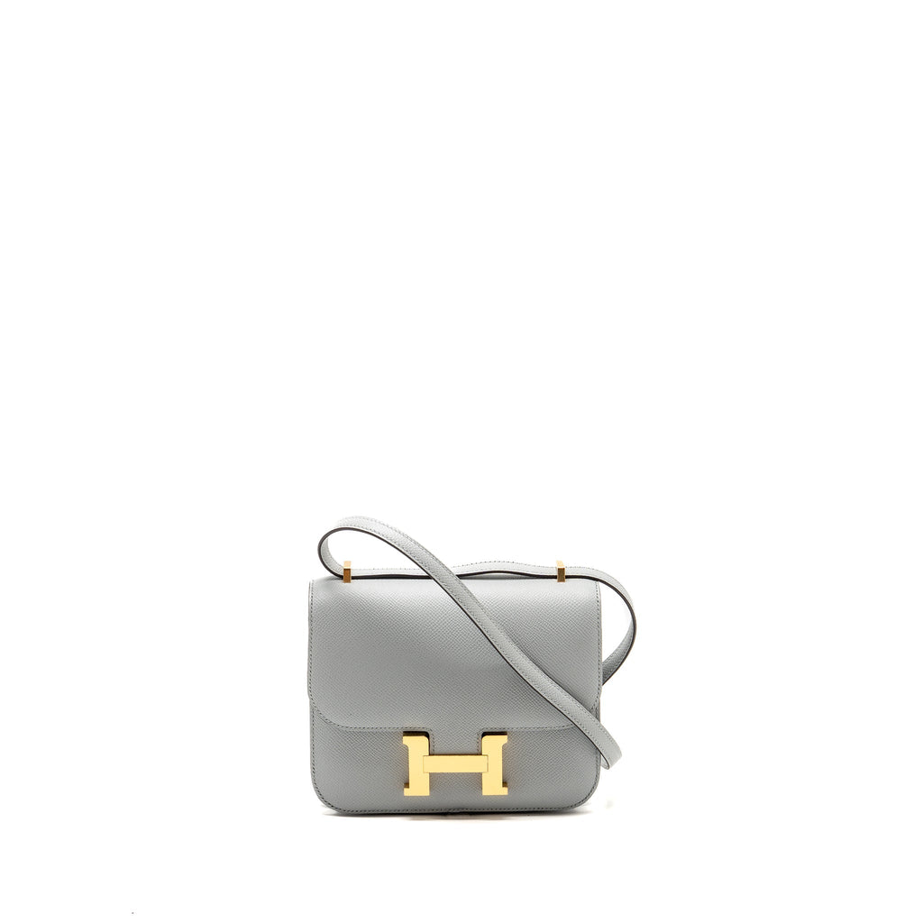 Hermes Mini Constance Epsom 8U Bleu Glacier GHW