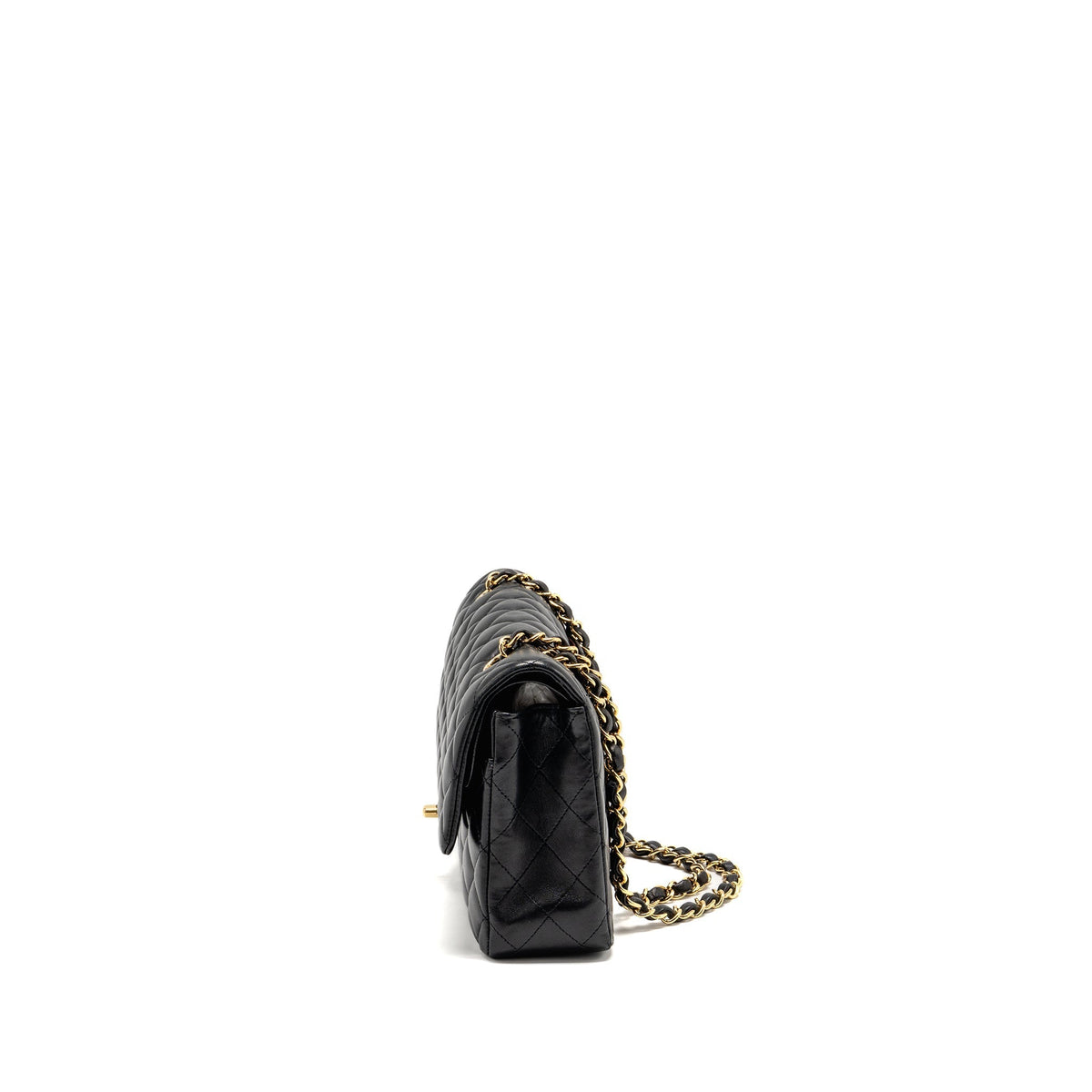 CHANEL MEDIUM CLASSIC DOUBLE FLAP BAG LAMBSKIN BLACK GHW