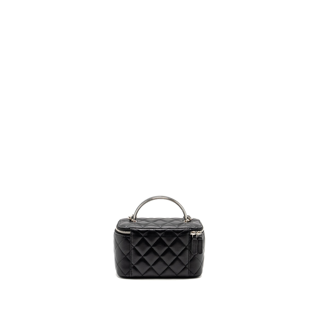 CHANEL TOP HANDLE LONG VANITY CASE LAMBSKIN BLACK SHW (MICROCHIP)