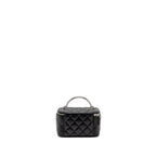 CHANEL TOP HANDLE LONG VANITY CASE LAMBSKIN BLACK SHW (MICROCHIP)