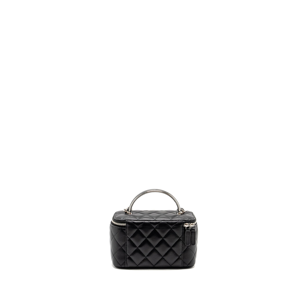 CHANEL TOP HANDLE LONG VANITY CASE LAMBSKIN BLACK SHW (MICROCHIP)