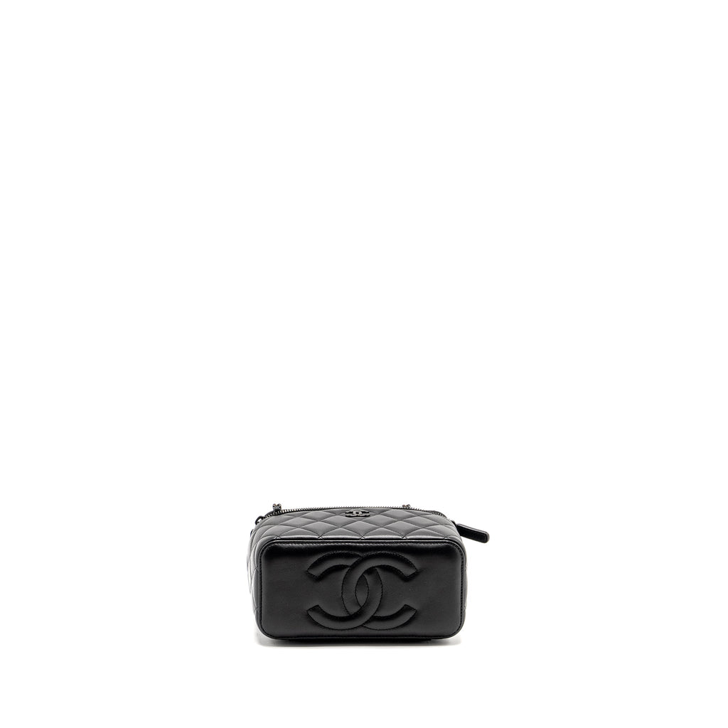 CHANEL LONG VANITY CASE LAMBSKIN SO BLACK (MICROCHIP)