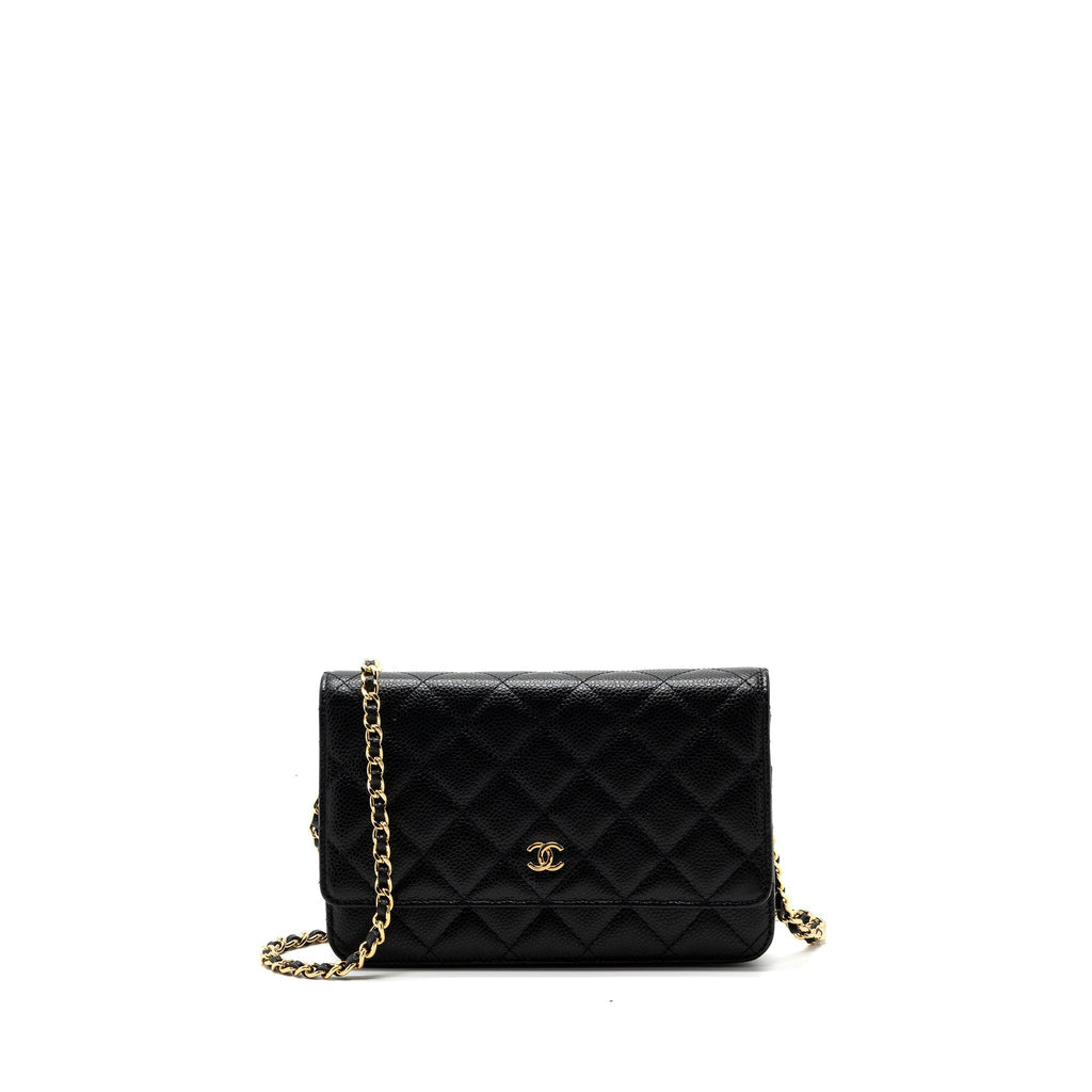 CHANEL CLASSIC WALLET ON CHAIN CAVIAR BLACK GHW
