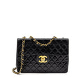 CHANEL VINTAGE CLASSIC FLAP JUMBO BAG CALFSKIN BLACK GHW