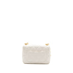 CHANEL 22S GIANT CHAIN FLAP SHOULDER BAG LAMBSKIN WHITE BRUSHED GHW (MICROCHIP)