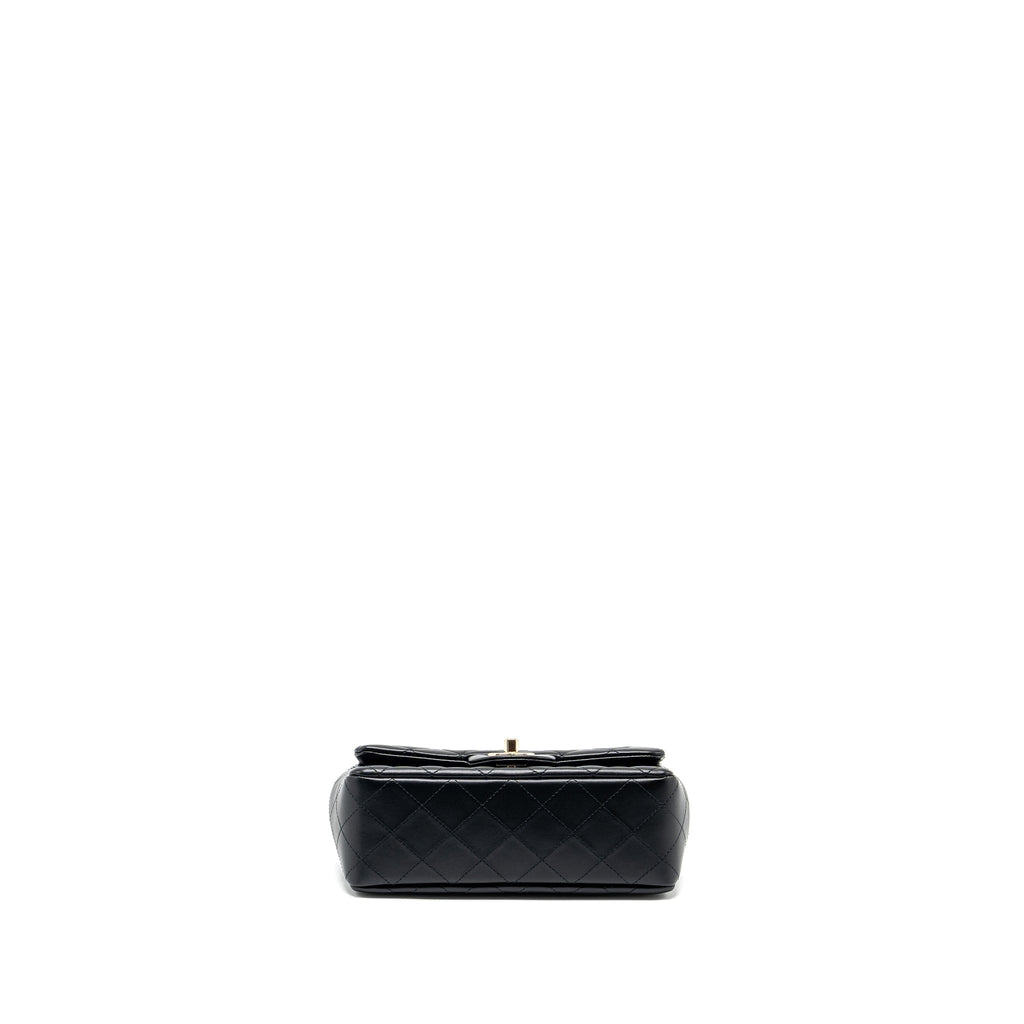 CHANEL MINI RECTANGULAR FLAP BAG LAMBSKIN BLACK LGHW