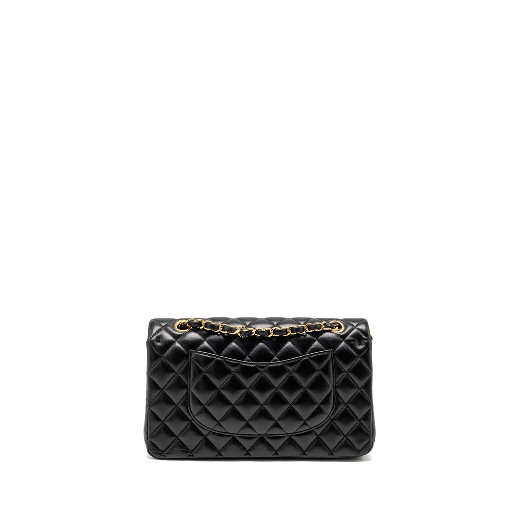CHANEL MEDIUM CLASSIC DOUBLE FLAP BAG LAMBSKIN BLACK GHW