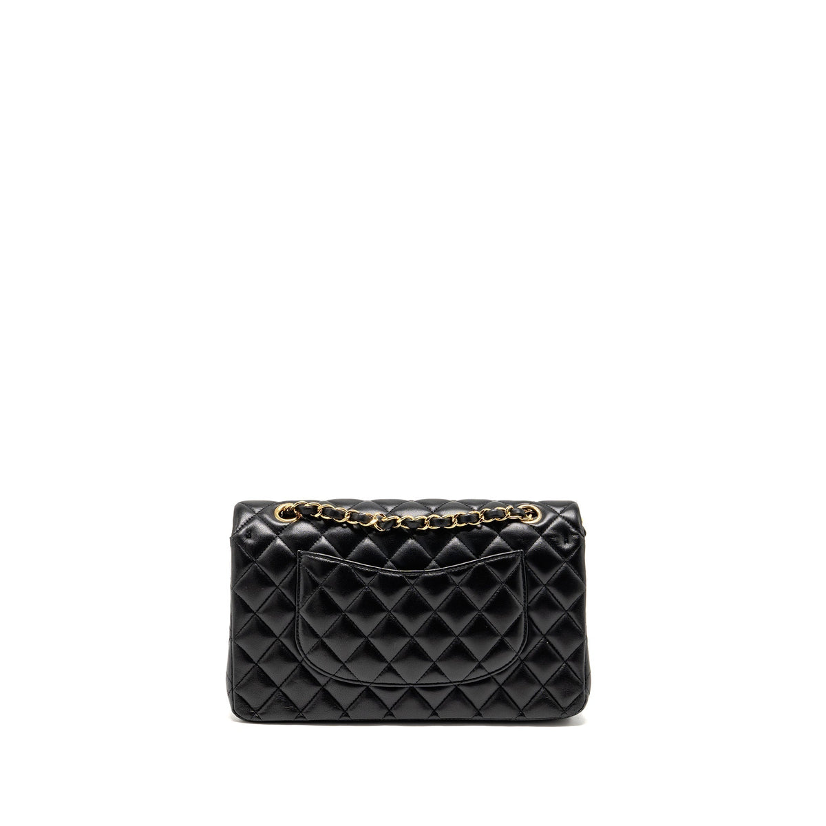 CHANEL MEDIUM CLASSIC DOUBLE FLAP BAG LAMBSKIN BLACK GHW