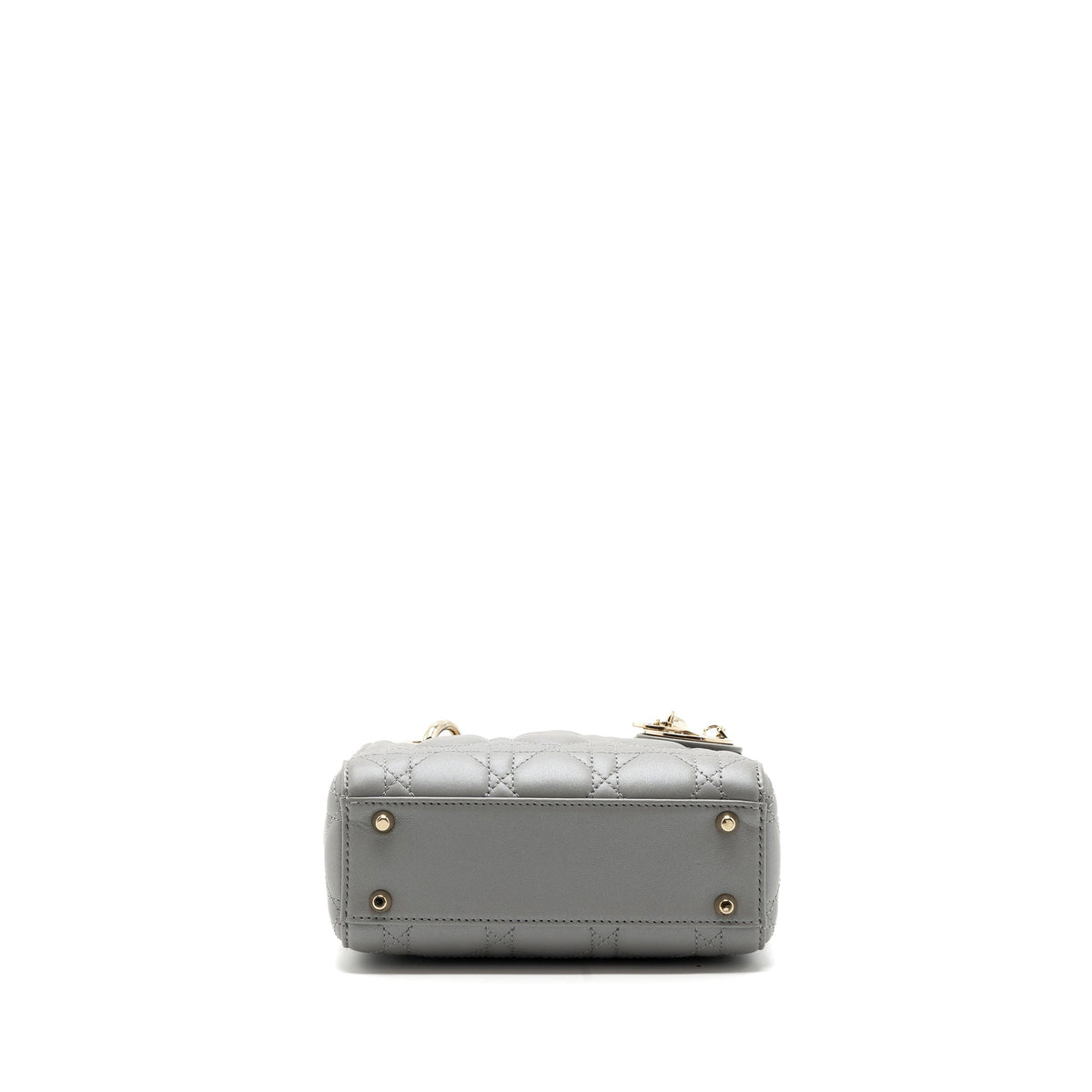 DIOR MINI LADY DIOR LAMBSKIN GREY LGHW
