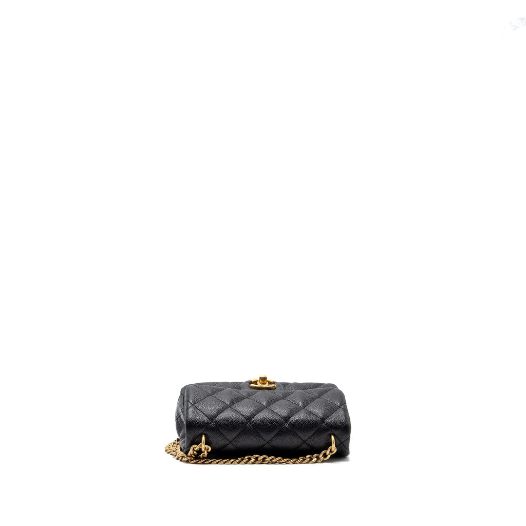 CHANEL 23P MINI COCO LOVE FLAP BAG CAVIAR BLACK GHW(MICROCHIP)