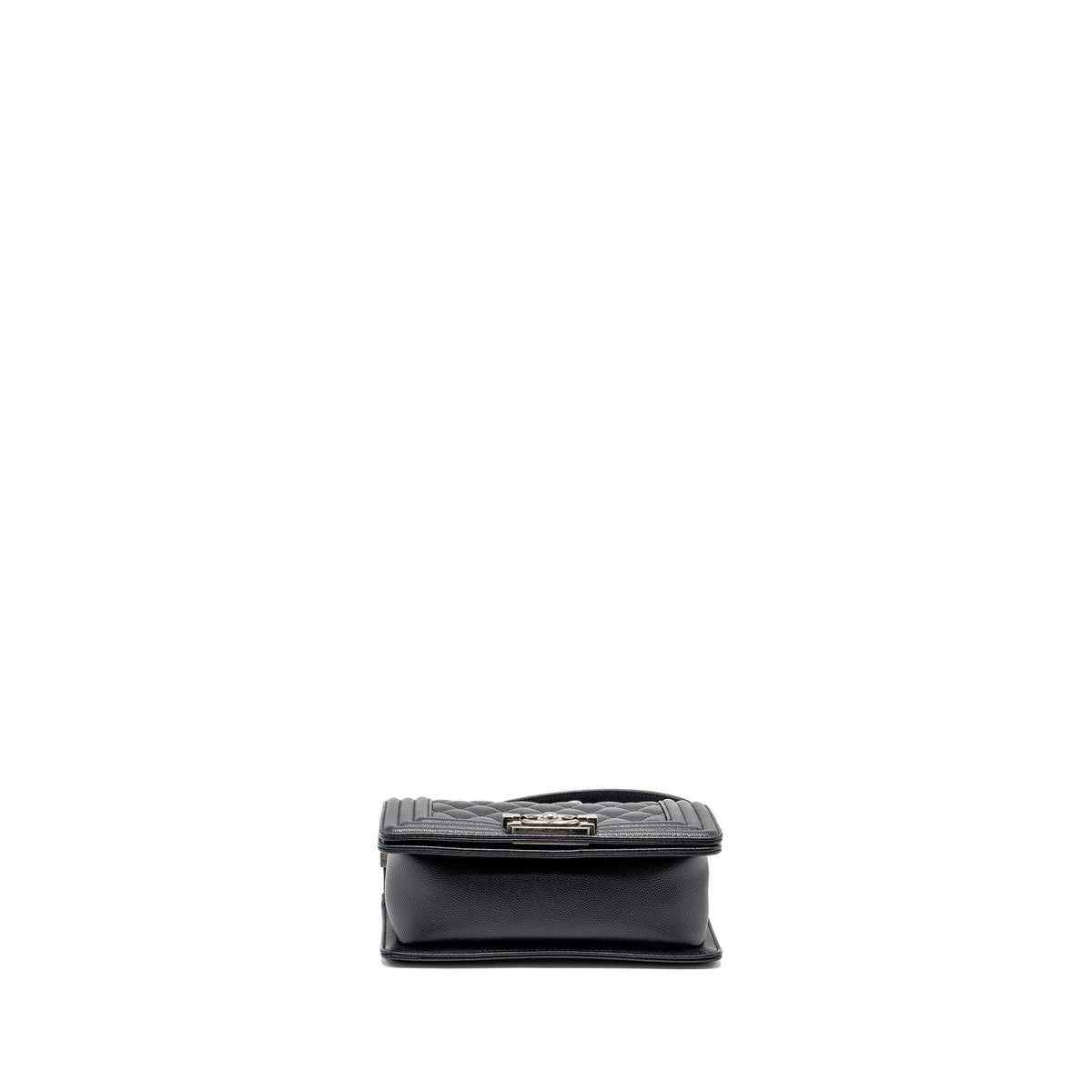 CHANEL SMALL BOY BAG CAVIAR BLACK RUTHENIUM HARDWARE (MICROCHIP)