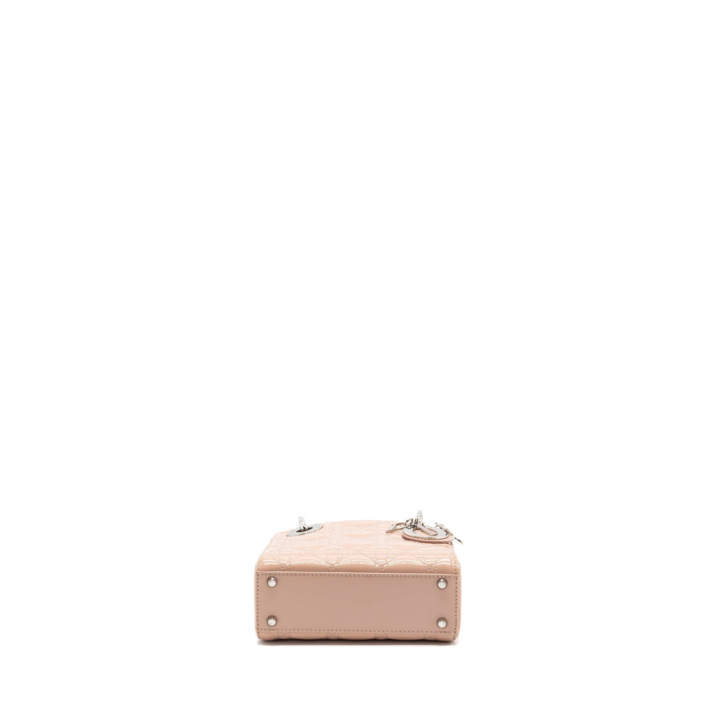 DIOR MINI LADY DIOR PATENT LEATHER LIGHT PINK SHW