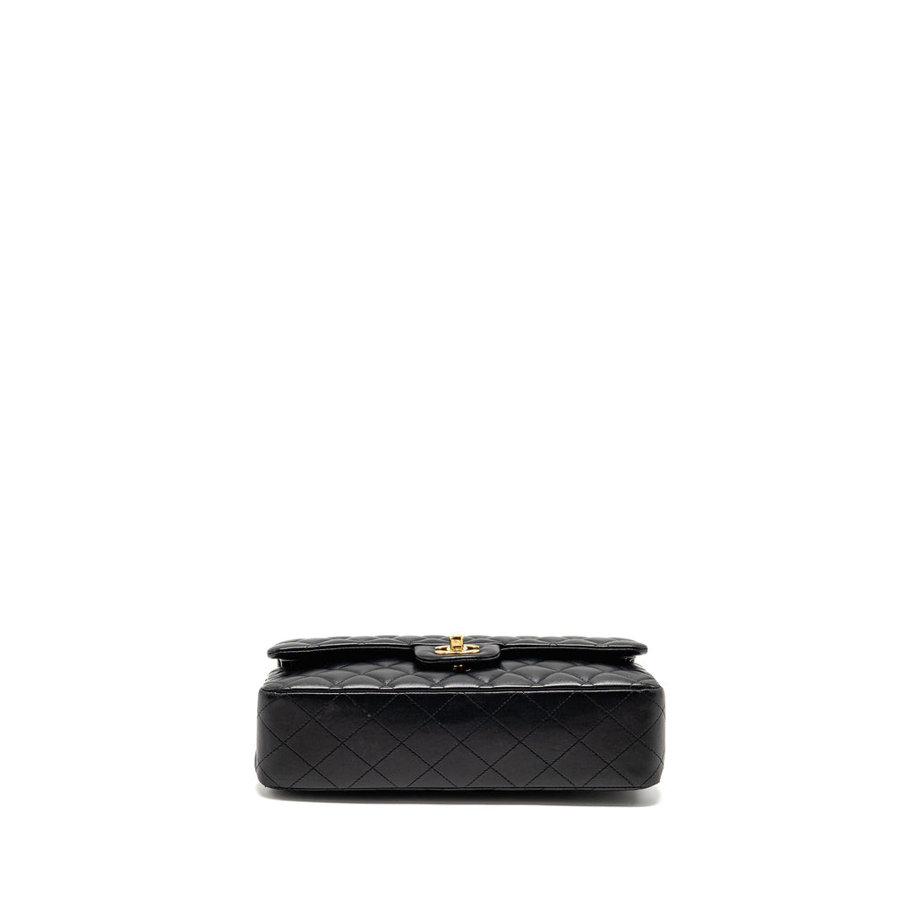 CHANEL MEDIUM CLASSIC DOUBLE FLAP BAG LAMBSKIN BLACK GHW