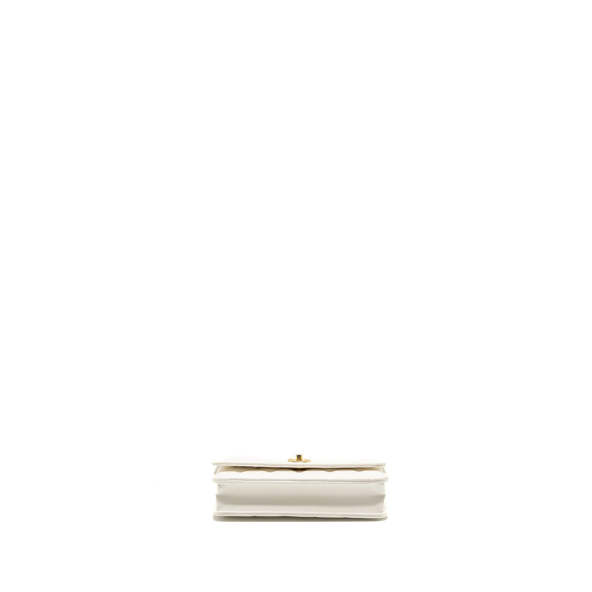CHANEL PEARL CRUSH WALLET ON CHAIN LAMBSKIN WHITE GHW (MICROCHIP)