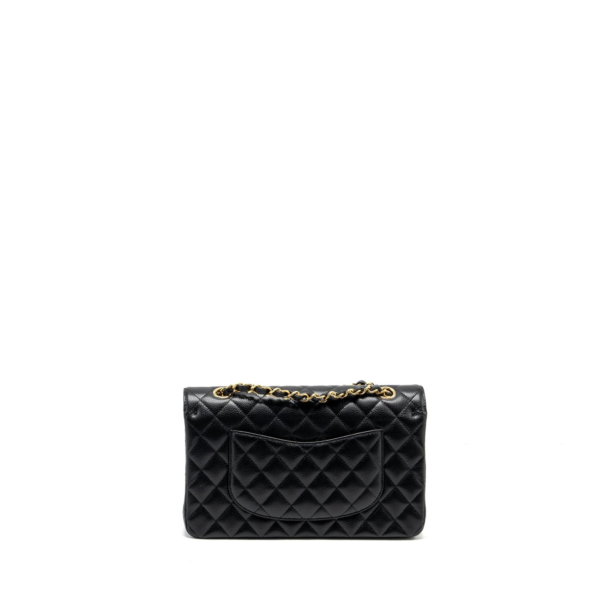 CHANEL MEDIUM CLASSIC DOUBLE FLAP BAG CAVIAR BLACK GHW (MICROCHIP)