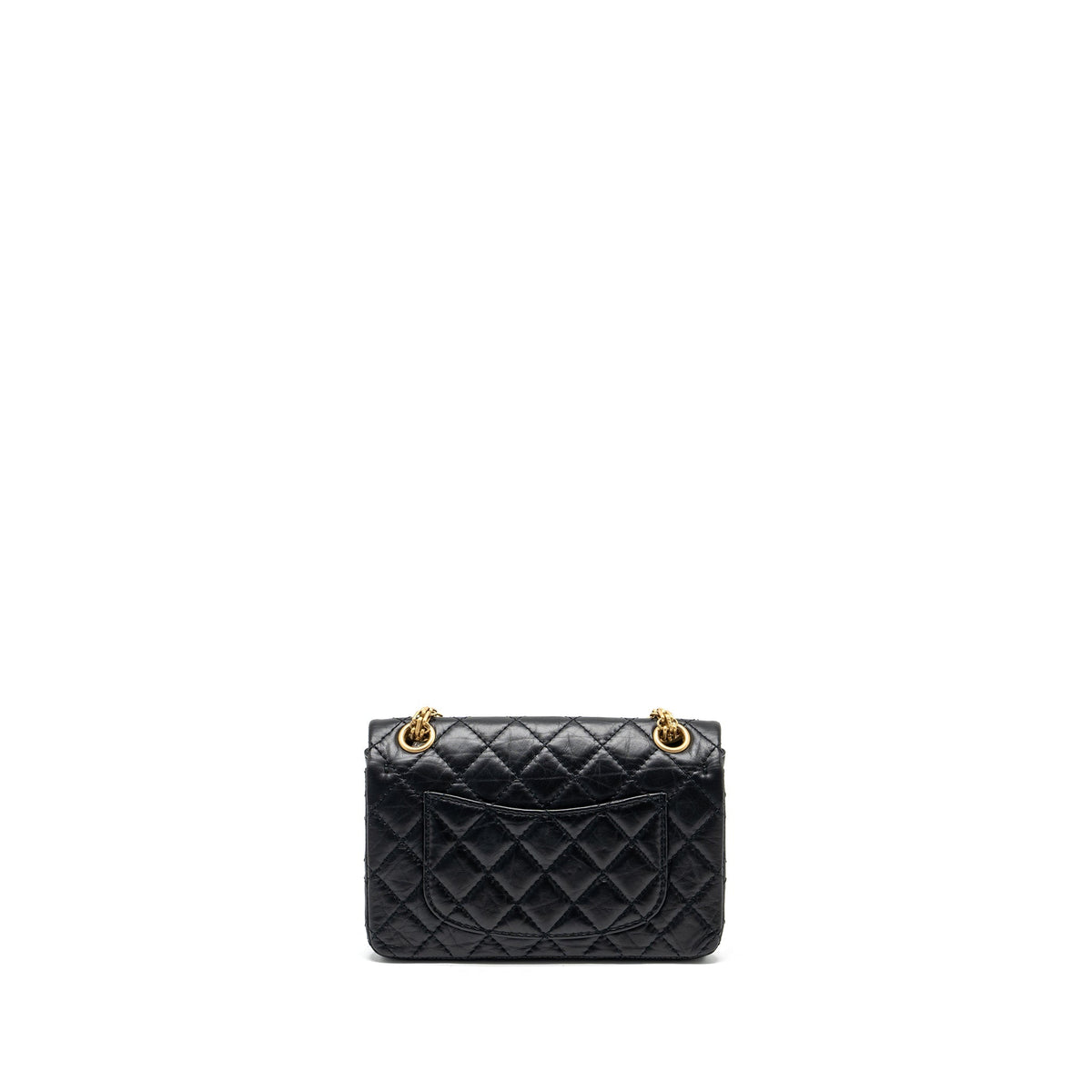 CHANEL MINI 2.55 REISSUE FLAP BAG AGED CALFSKIN BLACK GHW