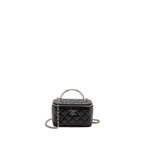 CHANEL TOP HANDLE LONG VANITY CASE LAMBSKIN BLACK SHW (MICROCHIP)