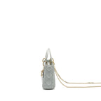 DIOR MINI LADY DIOR LAMBSKIN LIGHT BLUE LGHW