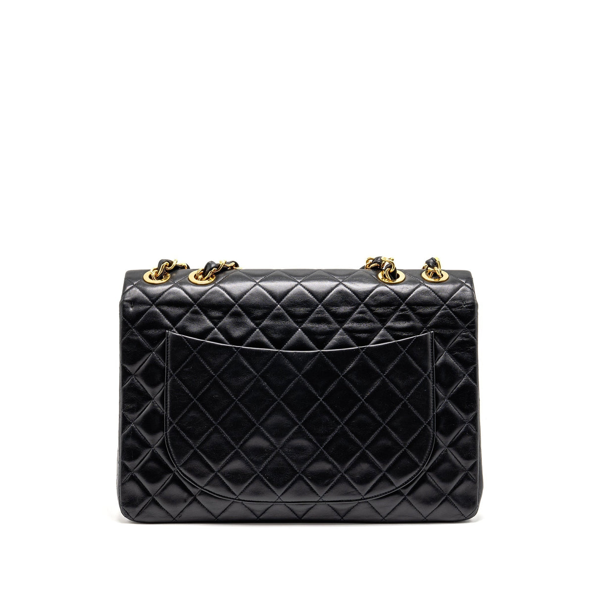 CHANEL VINTAGE CLASSIC FLAP JUMBO BAG CALFSKIN BLACK GHW