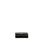CHANEL DETAIL TOP HANDLE WALLET ON CHAIN LAMBSKIN BLACK BRUSHED GHW (MICROCHIP)