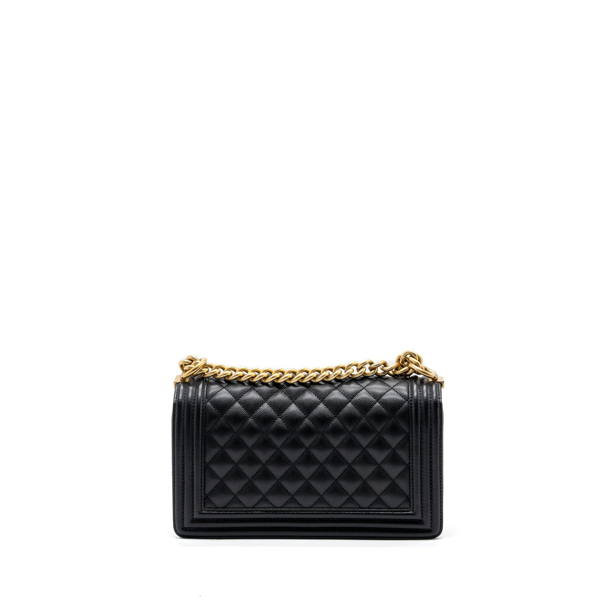 CHANEL MEDIUM CLASSIC BOY BAG CAVIAR BLACK GHW