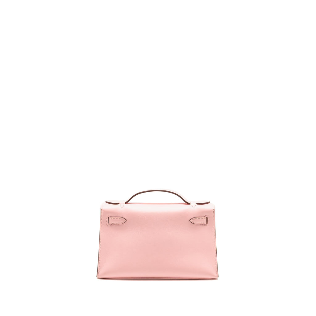 Hermes kelly Pochette swift 3Q Rose Sakura SHW
