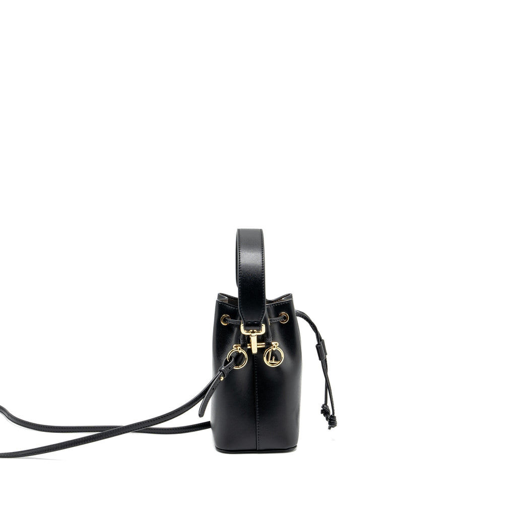 FENDI MINI MON TRESOR BUCKET BAG CALFSKIN BLACK GHW