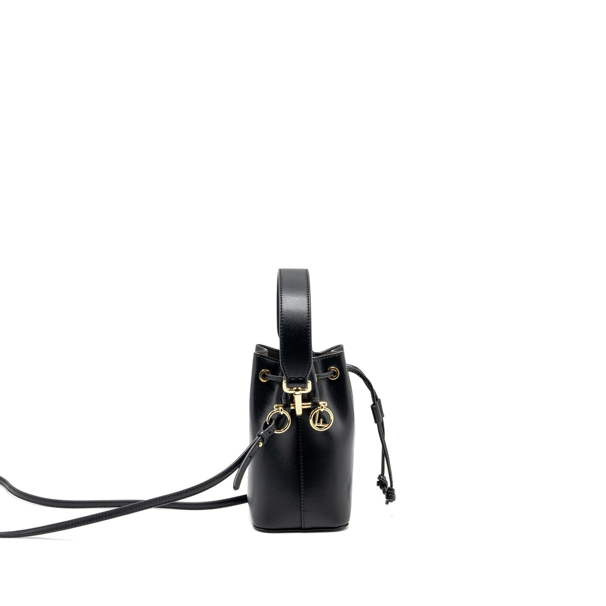 FENDI MINI MON TRESOR BUCKET BAG CALFSKIN BLACK GHW