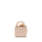 DIOR MINI LADY DIOR LAMBSKIN POWDER PINK LGHW