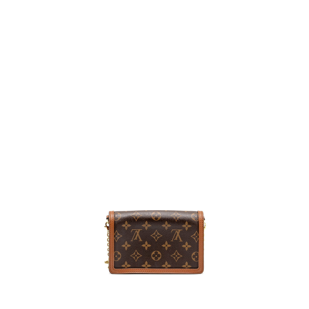 LOUIS VUITTON DAUPHINE CHAIN WALLET MONOGRAM REVERSE CANVAS GHW