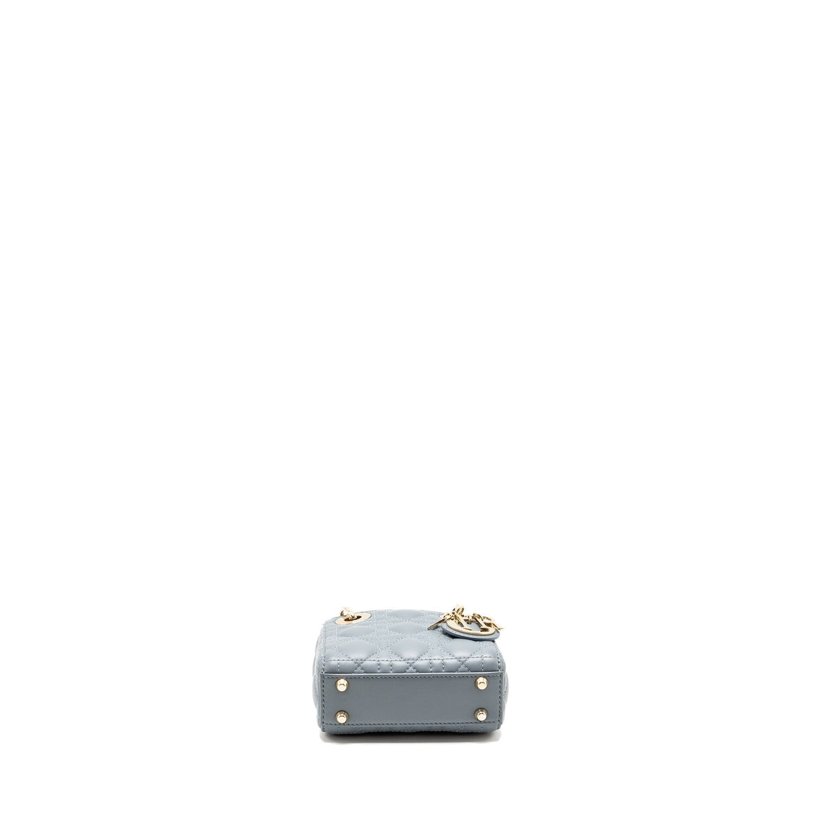 DIOR MICRO LADY DIOR LAMBSKIN GREY LGHW