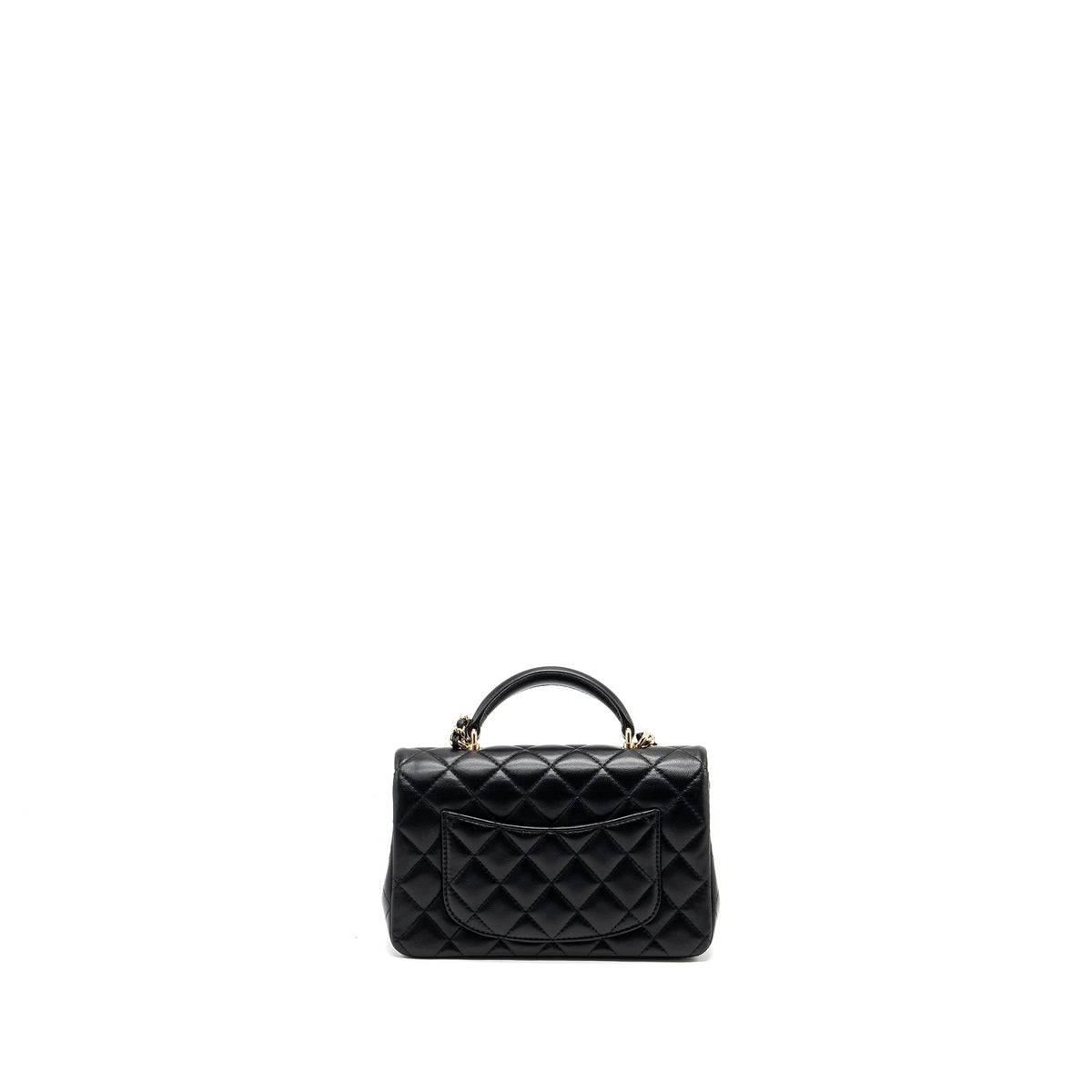 CHANEL TOP HANDLE MINI RECTANGULAR LAMBSKIN BLACK LGHW(MICROCHIP)